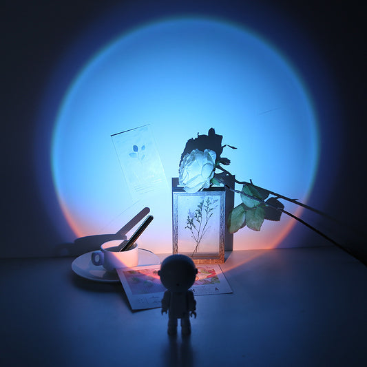 Astronaut projektorlampa – solnedgångslampa, nattlampa, atmosfärlampa – USB laddbar