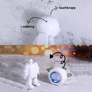 Astronaut projektorlampa – solnedgångslampa, nattlampa, atmosfärlampa – USB laddbar