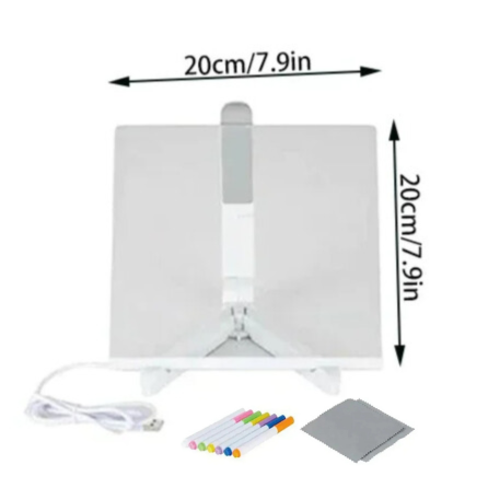 LED skrivtavla Storlek_20x20cm