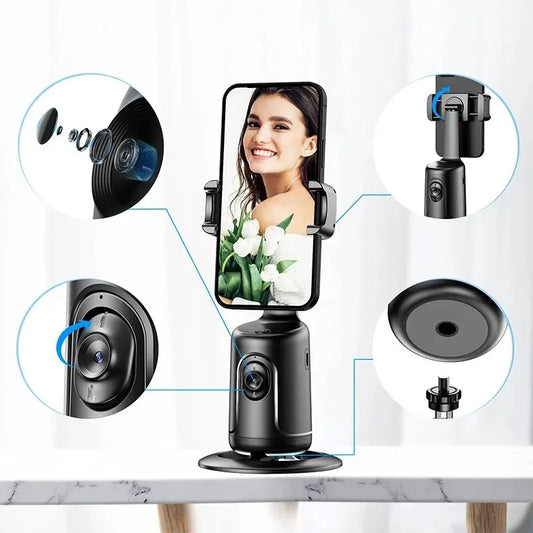 AI Telefonhållare med 360° automatisk ansiktsigenkänning